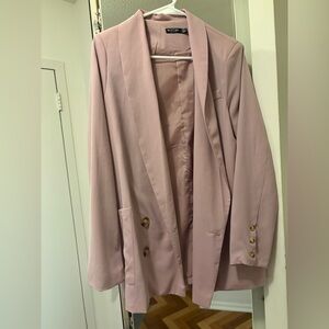 Nasty Gal Long Blazer in Mauve | size 6 | worn once